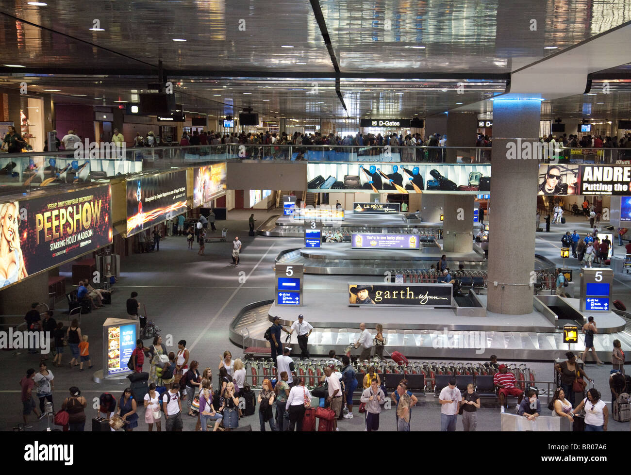 Gepäck Sammlung Comveyor Gürtel, Flughafen in Las Vegas, Las Vegas Nevada, USA Stockfoto