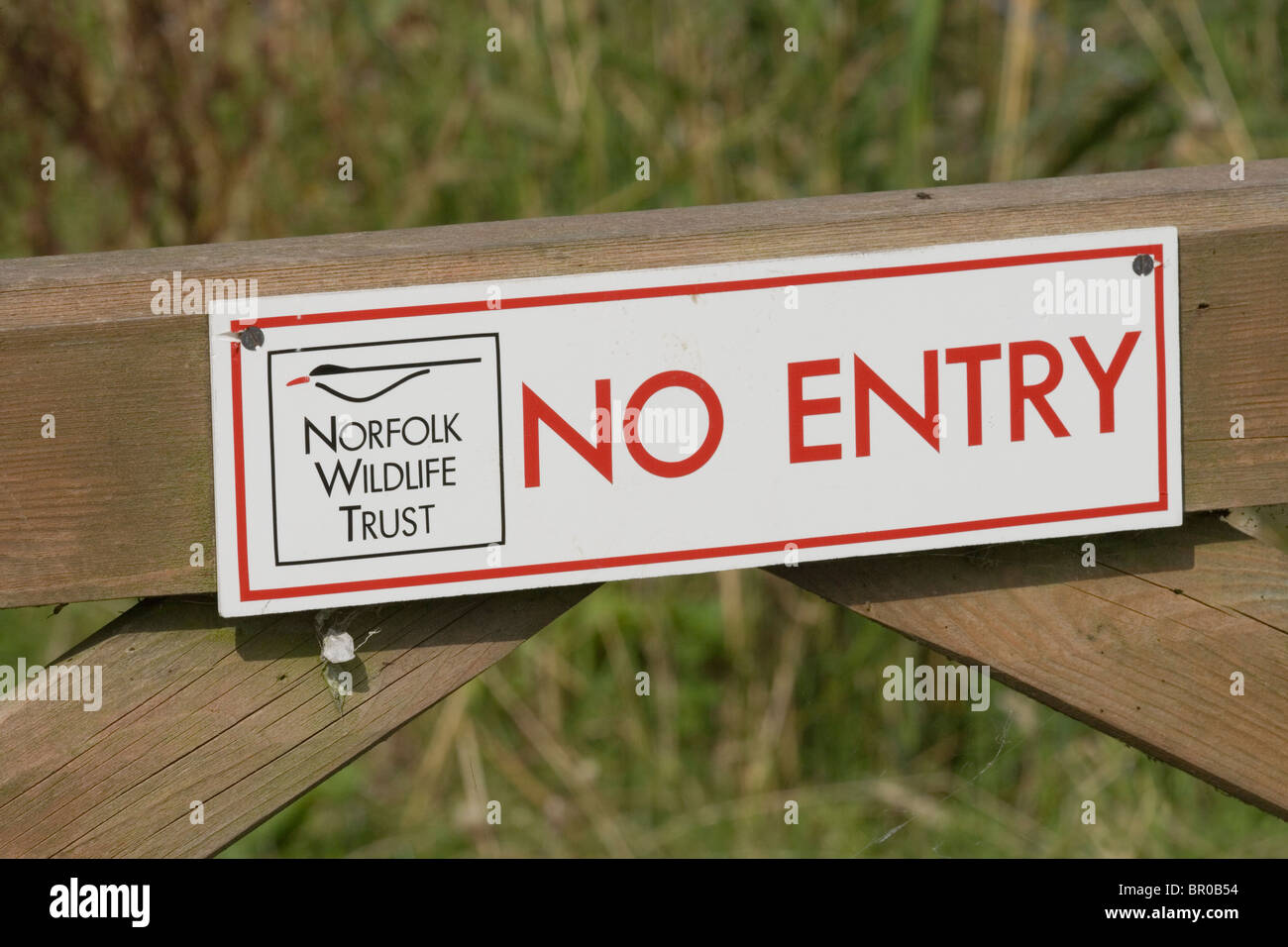 Melden Sie keine Eintrag Norfolk Wildlife Trust Stockfoto