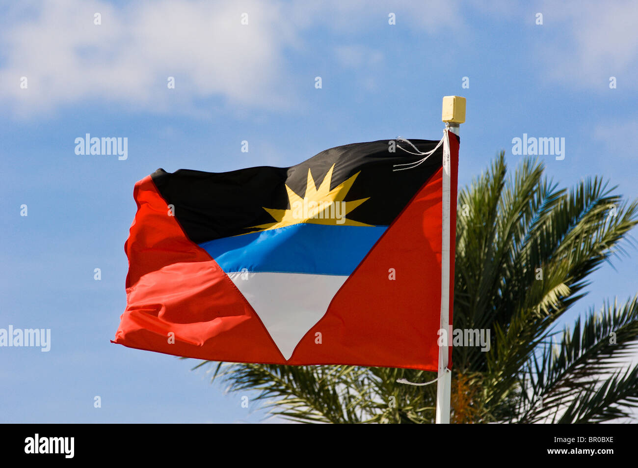 Antigua und Barbuda Nationalflagge, Karibik Stockfoto
