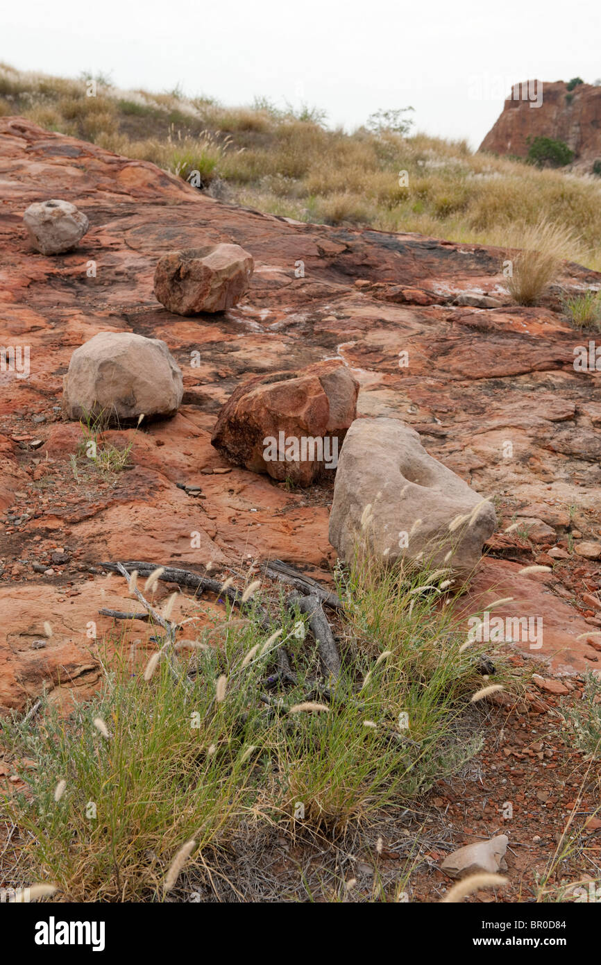 Stein Mörser, Mapungubwe Hill, archäologische Stätte, Mapungubwe National Park, Südafrika Stockfoto