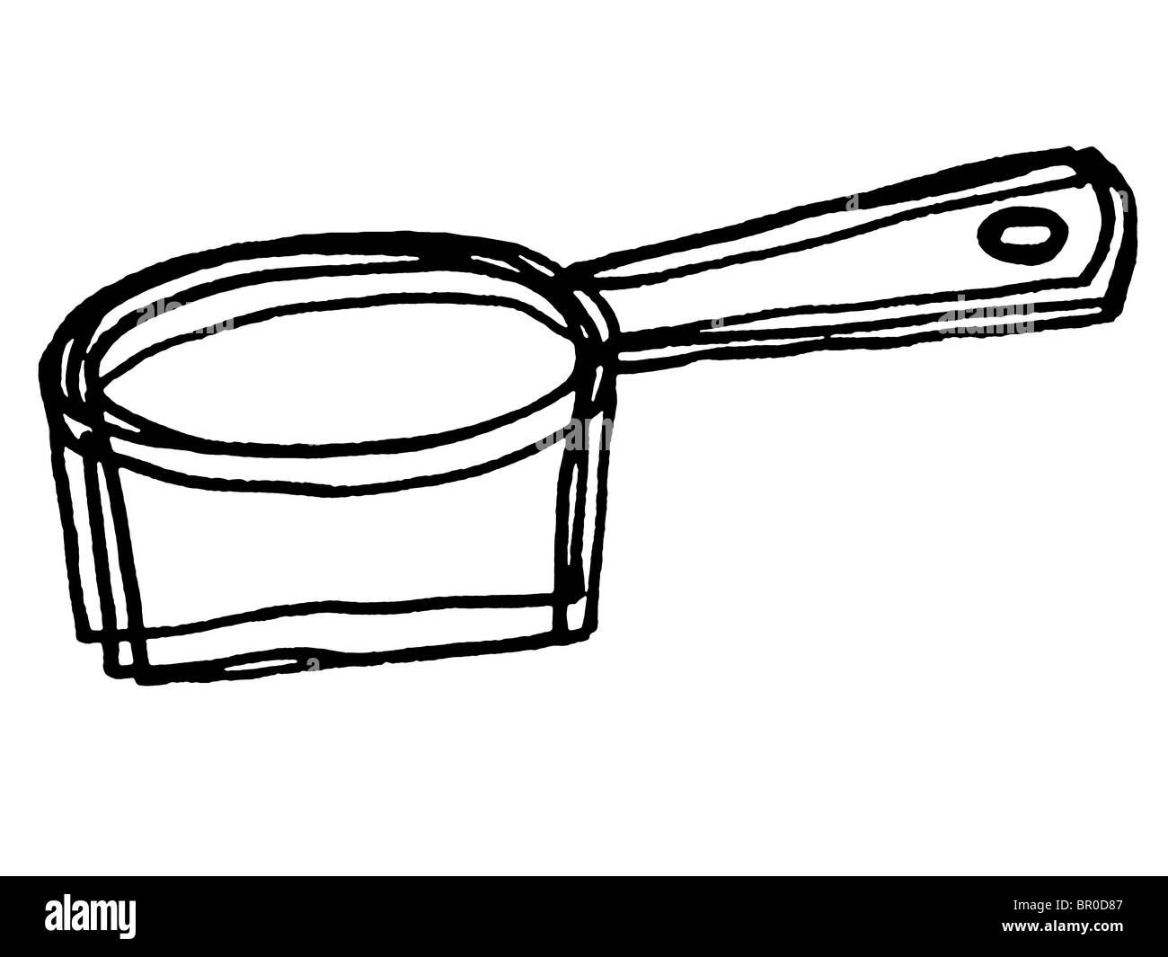 Eine schwarz / weiß Darstellung eines Topfes Stockfoto