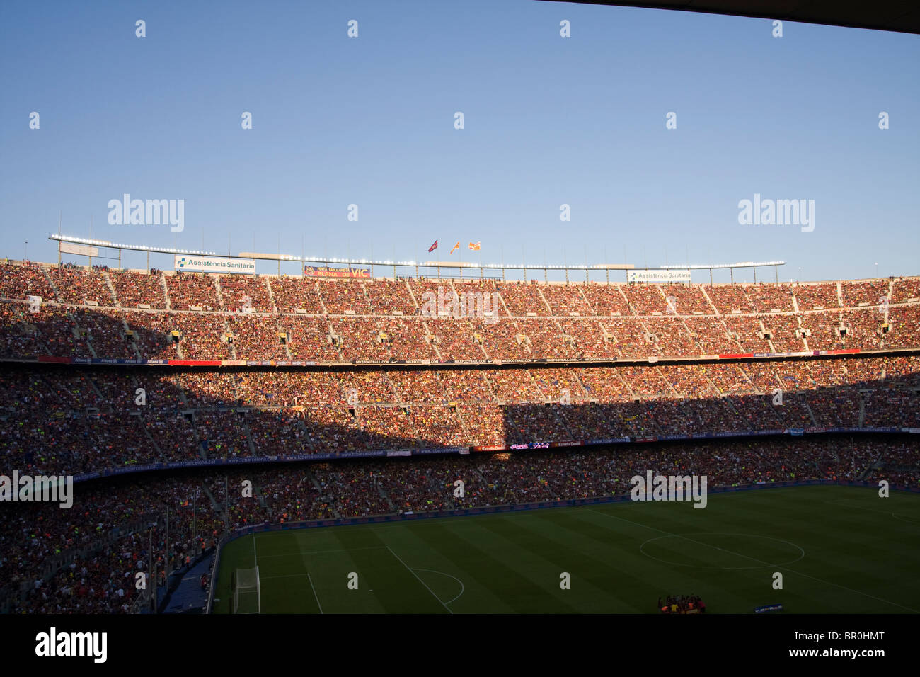 Camp Nou Stadion in Barcelona vor dem 2010 Joan Gamper-Pokal-Spiel gegen den AC Milan Stockfoto