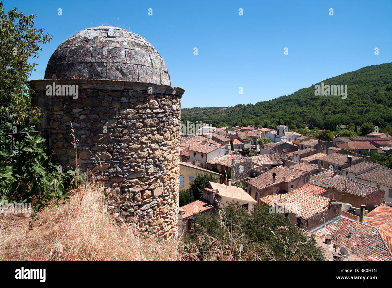 Die Burg Alleins (Provence-Frankreich) Stockfoto