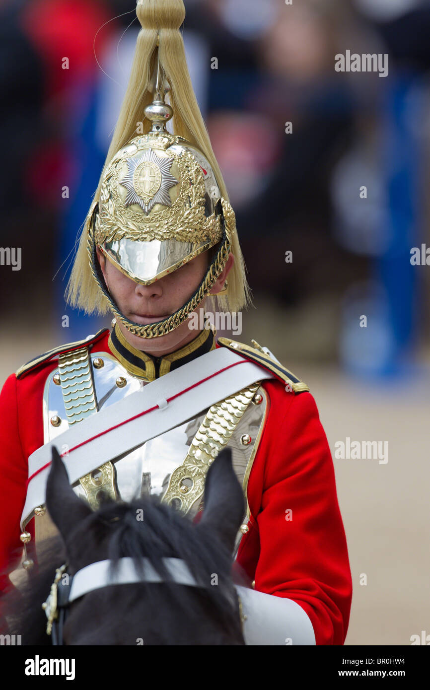 Trooper die Leibgarde in glänzender Uniform. "Trooping die Farbe" 2010 Stockfoto