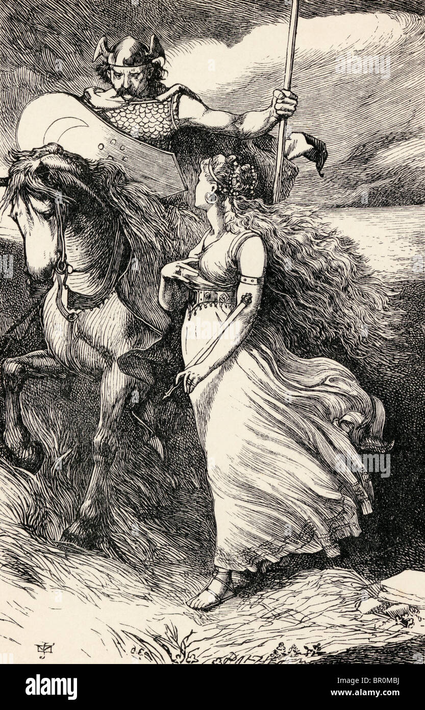 Irische Ritter und Maiden. Aus einer 19. Jahrhundert Ausgabe der poetischen Werke von Thomas Moore Stockfoto