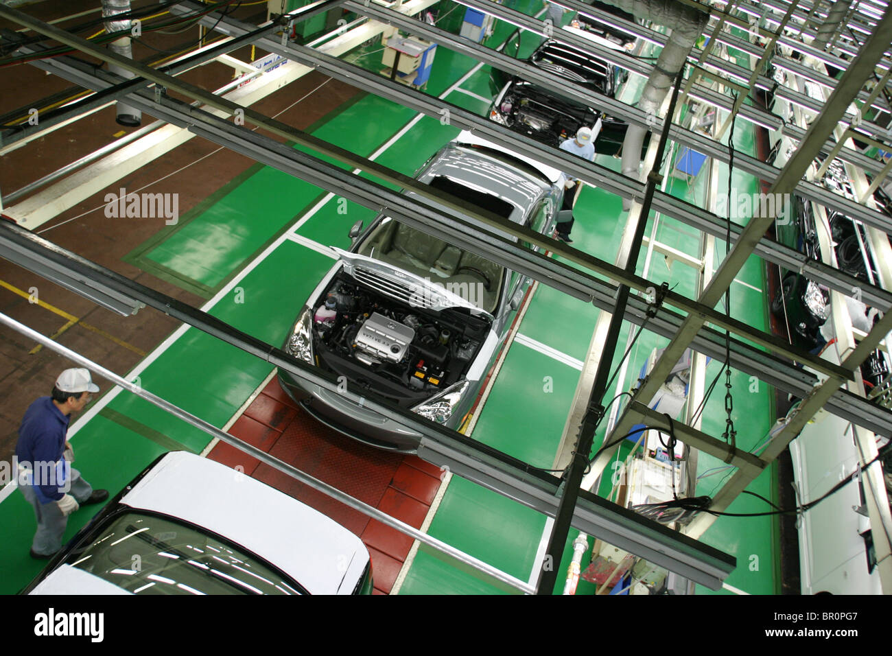 Der Toyota Tsutsumi Produktionslinie Autofabrik, in der Nähe von Nagoya, Japan, 02.03.2004. Stockfoto