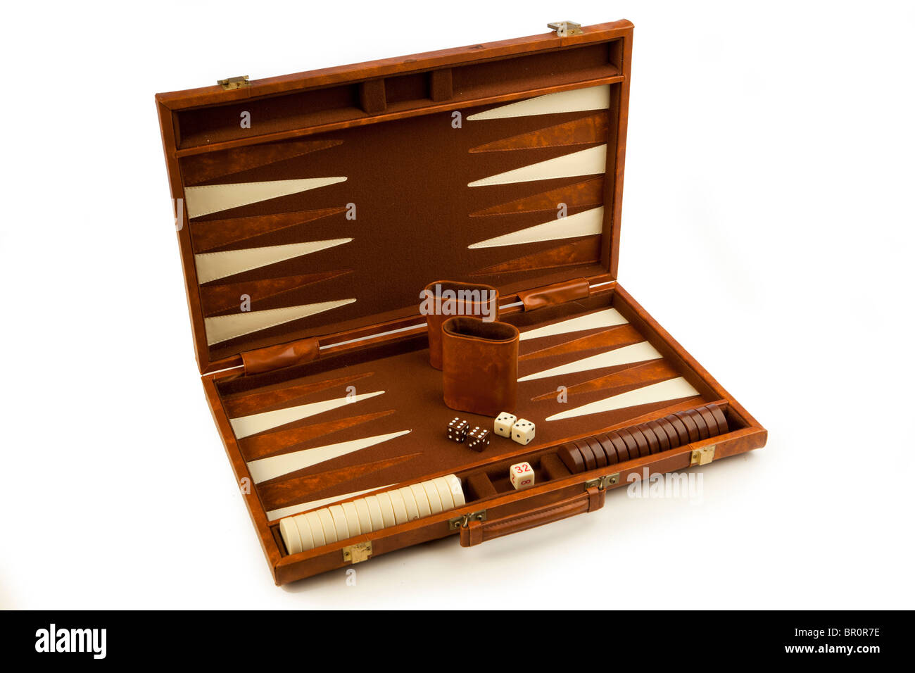 Freizeit, tragbare Backgammon-Spielbrett Stockfoto