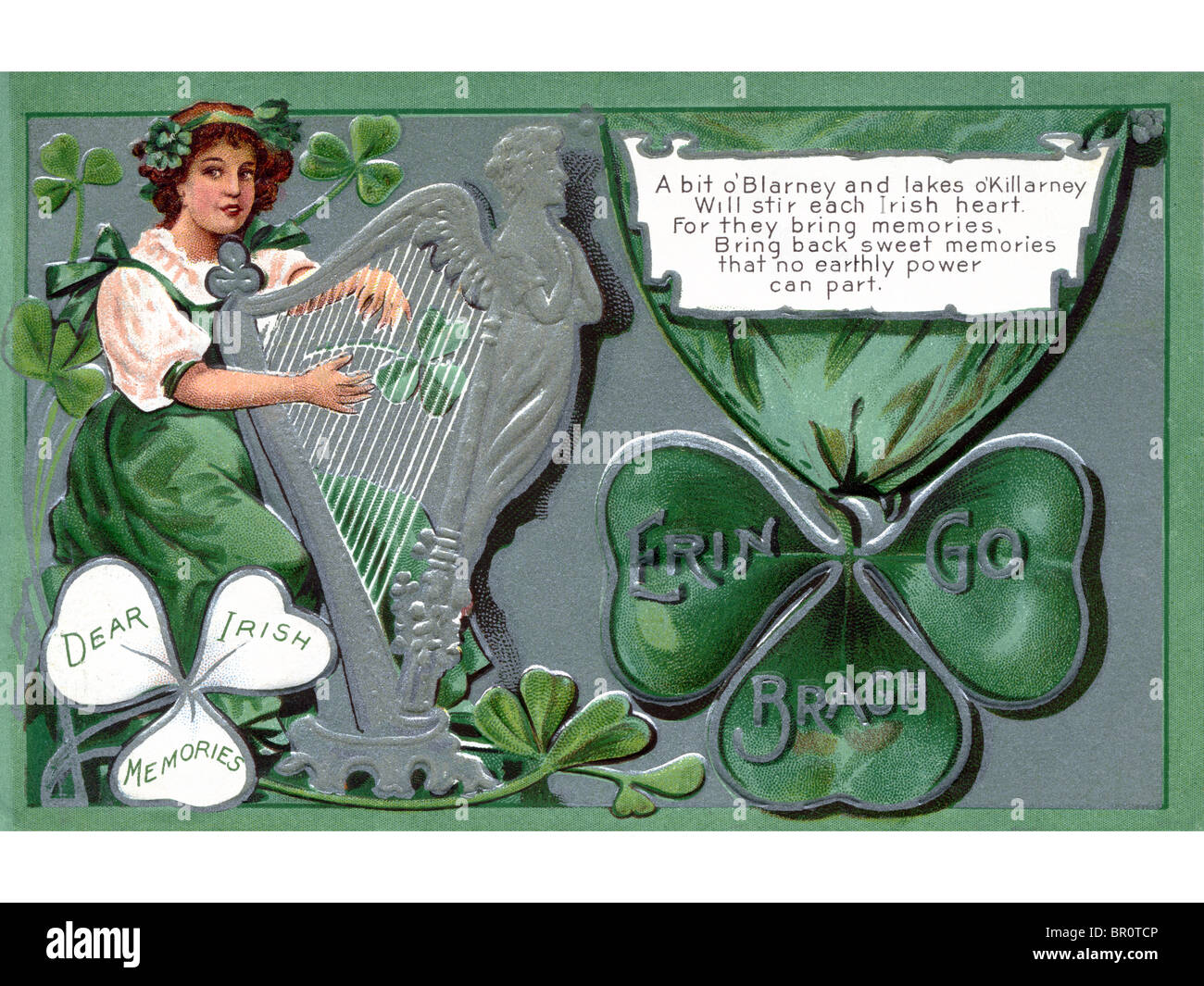 Ein irisches Gedicht gedruckt auf eine Vintage-Karte Stockfoto