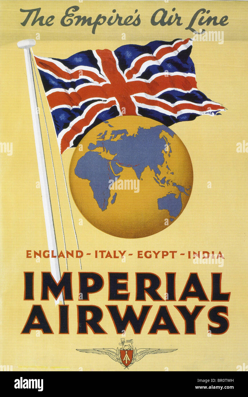 IMPERIAL AIRWAYS Plakat um 1930 Stockfoto