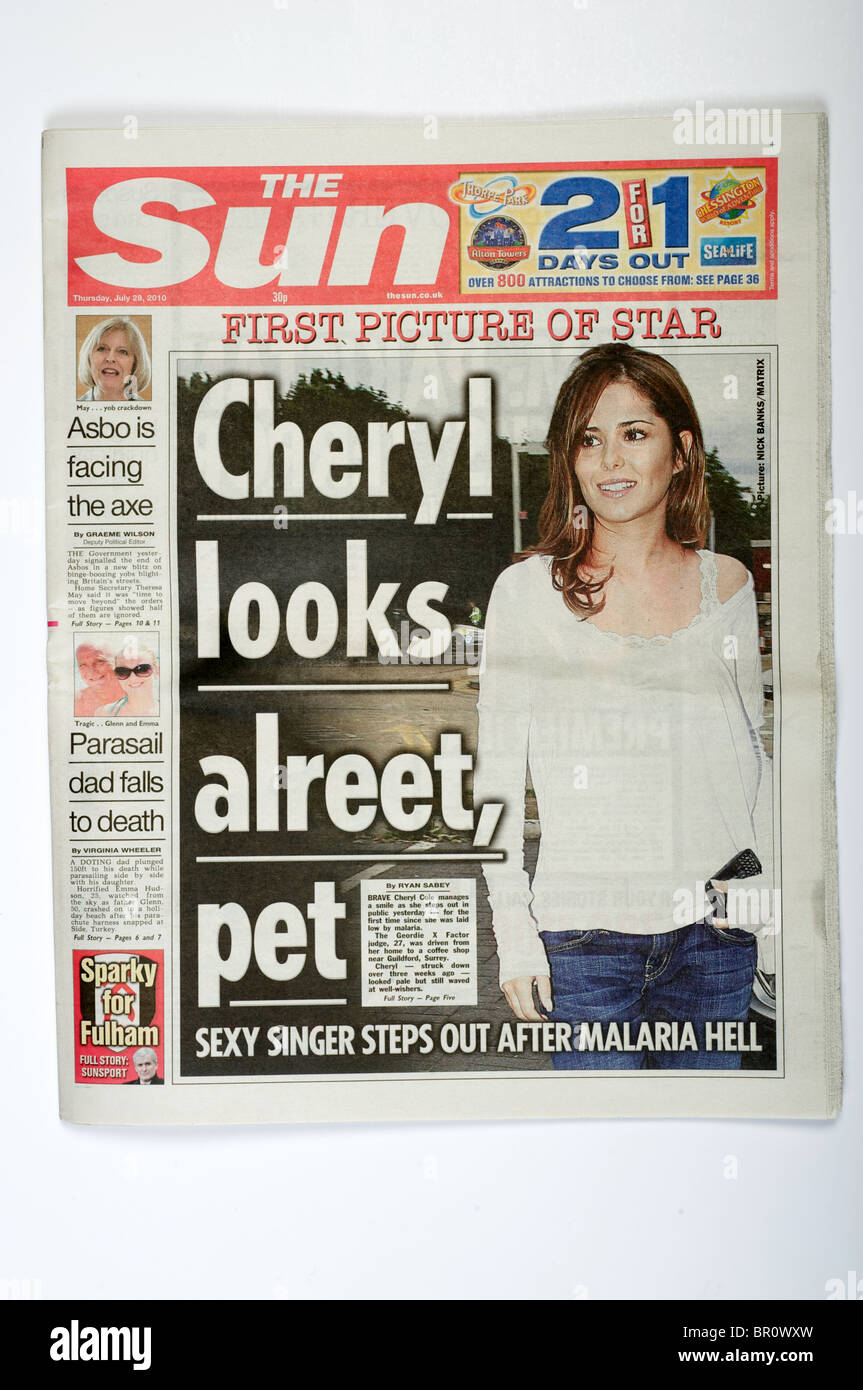 Kopieren der britischen Zeitung The Sun Stockfoto