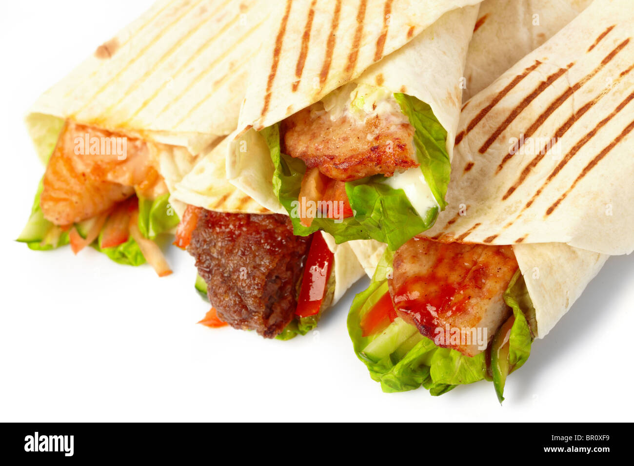 Tortilla mit Gemüse Stockfoto