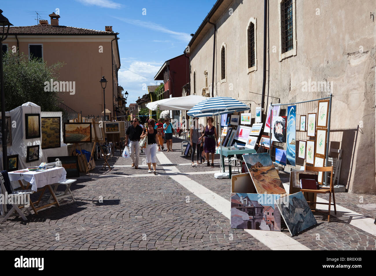 Künstler-Viertel von Bardolino, Venetien, Italien Stockfoto