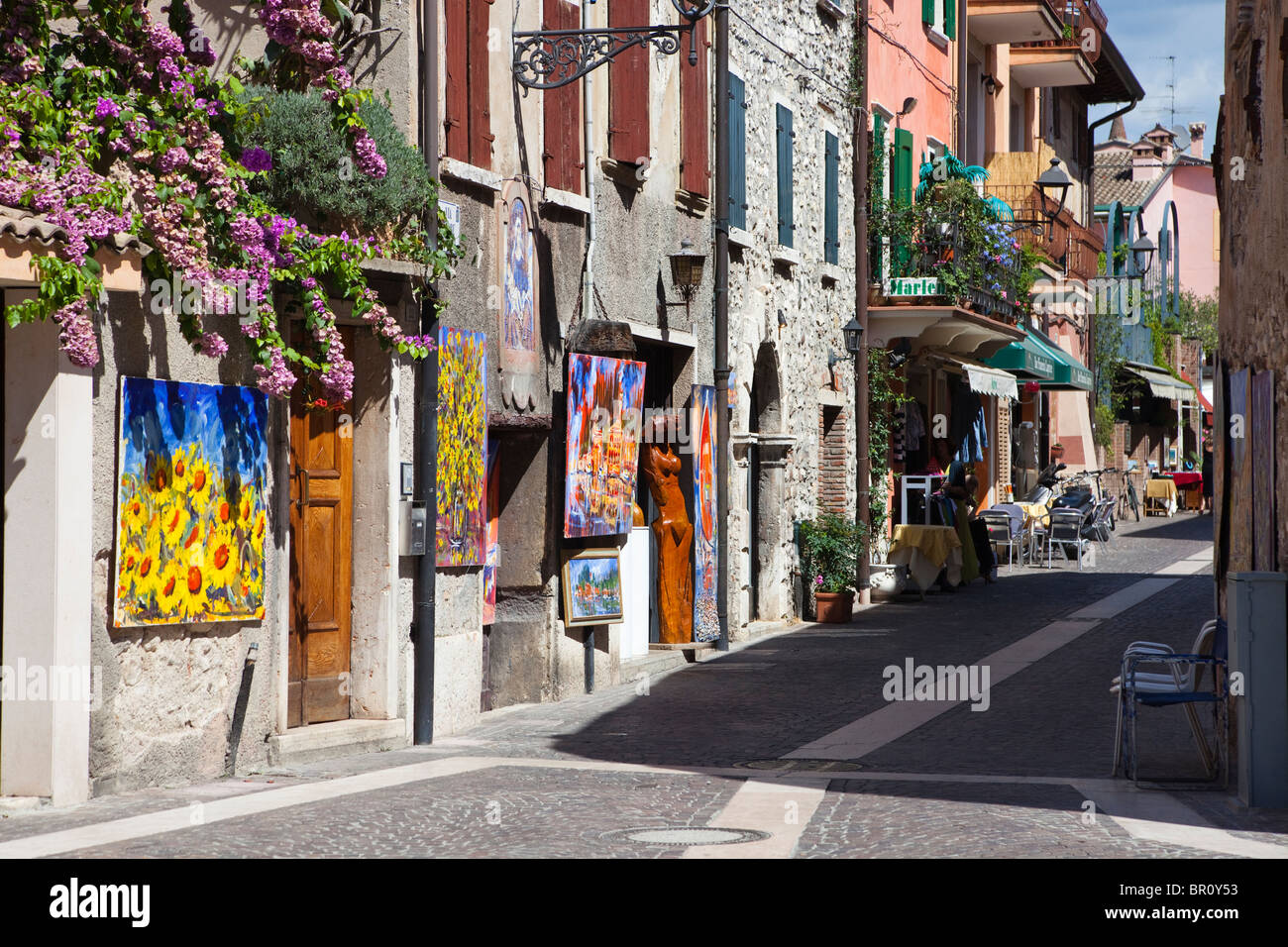 Borgo Garibaldi, Bardolino. Diese Künstler Viertel. Den Gardasee. Italien Stockfoto