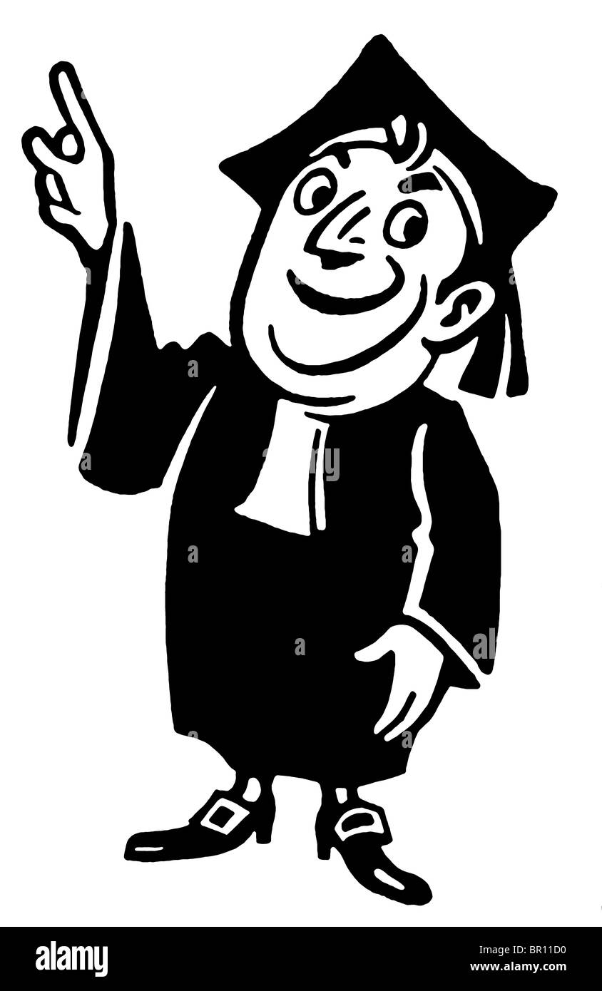 Ein Cartoon Stil Darstellung der Absolvent Stockfoto