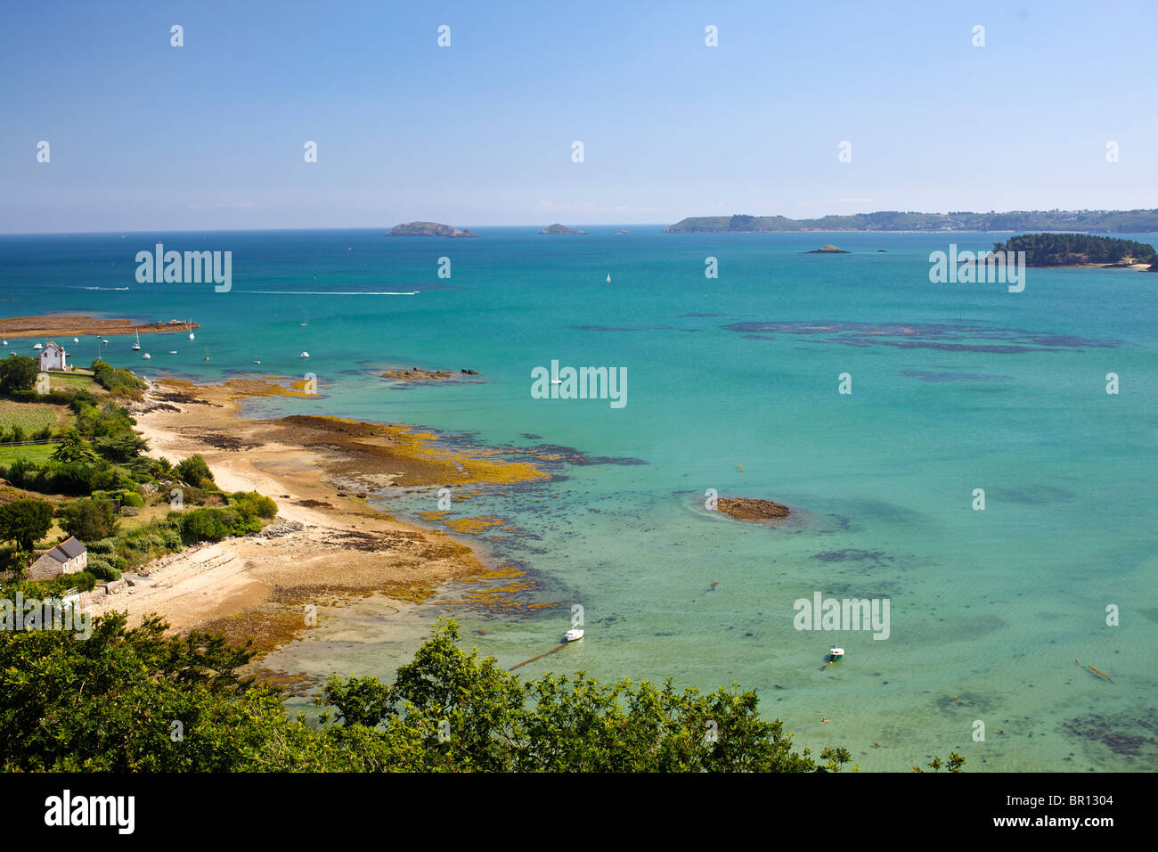 Die Bucht von Paimpol in der Bretagne in Frankreich Stockfoto