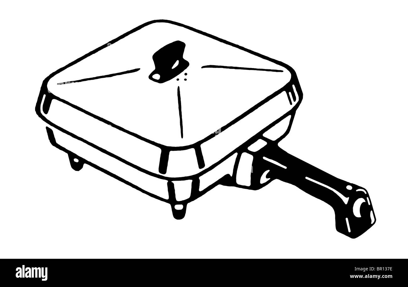 Eine schwarz-weiß Version von einer Vintage Pfanne Stockfoto