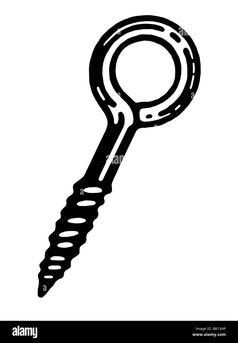 Eine schwarz-weiß Version einer Schlüsselloch-Schraube Stockfoto