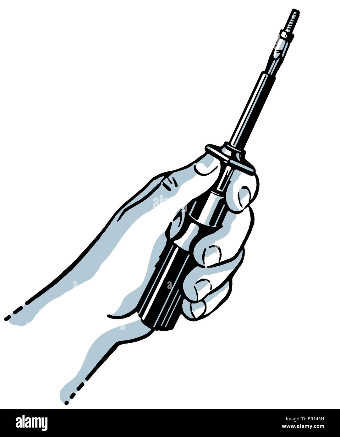 Eine Zeichnung eines Schraubenziehers vintage Stockfoto