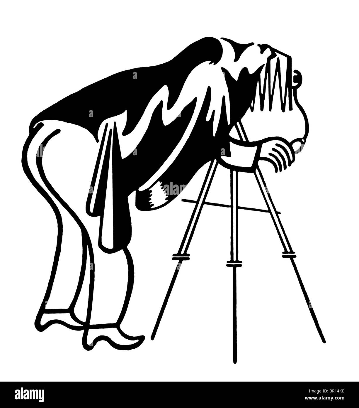 Eine Vintage Illustration eines Fotografen Stockfoto