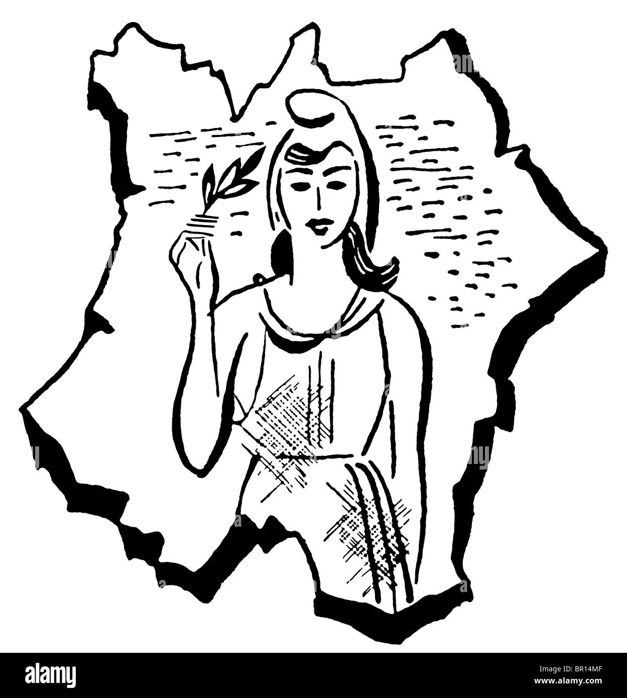 Eine schwarz-weiß Version eines Vintage Porträt Stockfoto