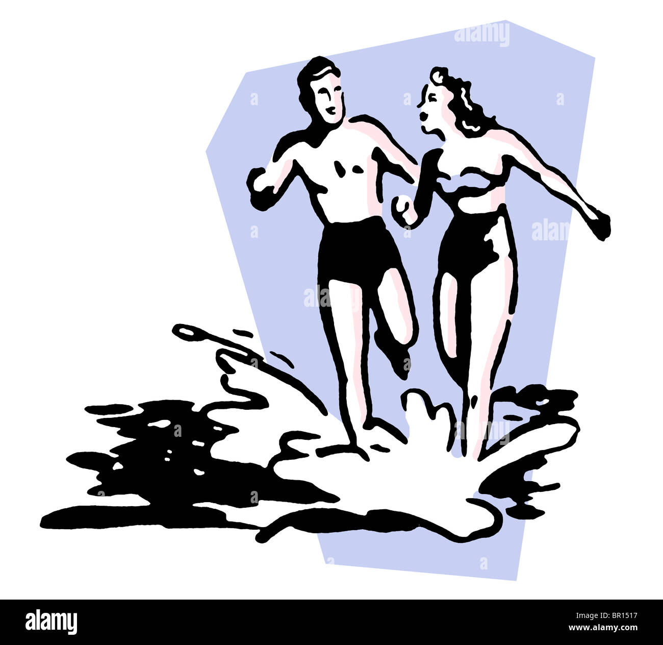 Ein Beispiel für ein paar Spaß in der Sonne im Urlaub Stockfoto