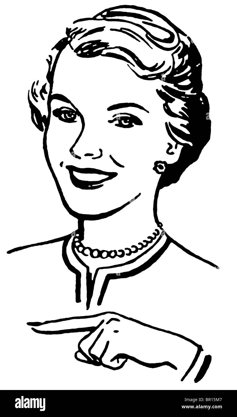Eine schwarz-weiß Version eines Vintage-Stil-Porträt einer Frau Stockfoto
