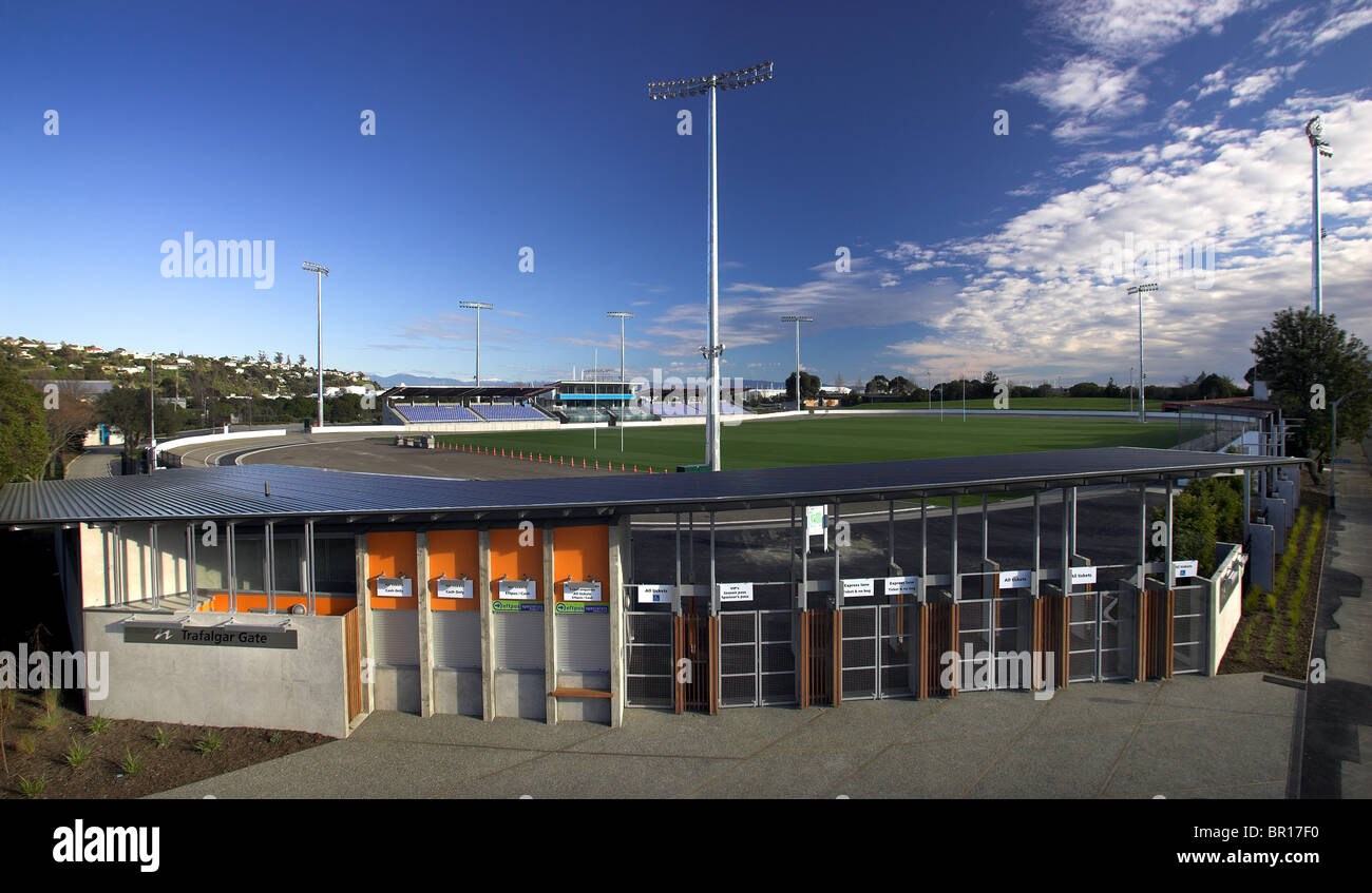 Trafalgar Park, Nelson, New Zealand, einer der Austragungsorte der Rugby World Cup 2011 Stockfoto