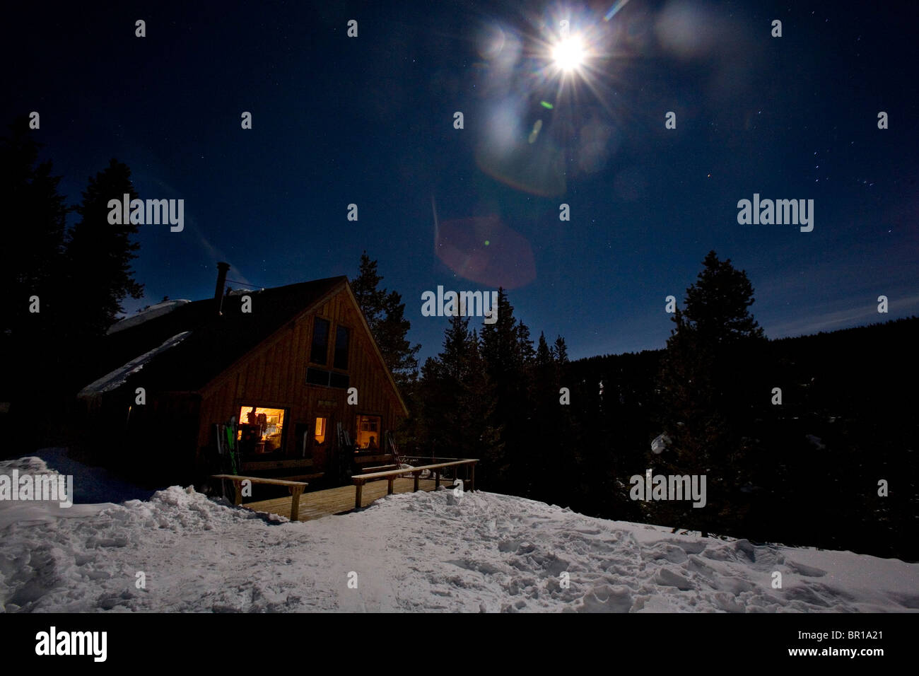 Skitouren, McNamara Hütte, Aspen, Colorado. Stockfoto