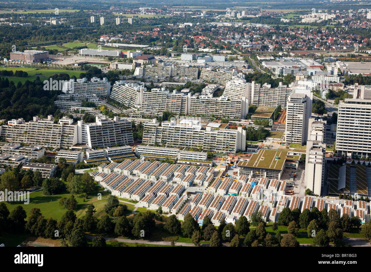 ehemaligen Olympischen Dorf, München Stockfoto