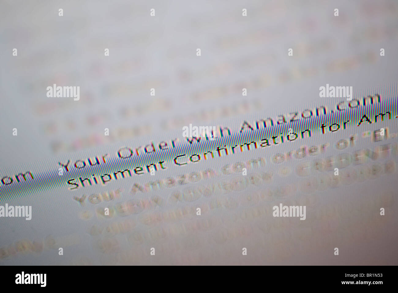 Email Bestätigung einer Bestellung mit dem Internet-Händler Amazon, gesehen auf Donnerstag, 9. September 2010. (© Richard B. Levine) Stockfoto