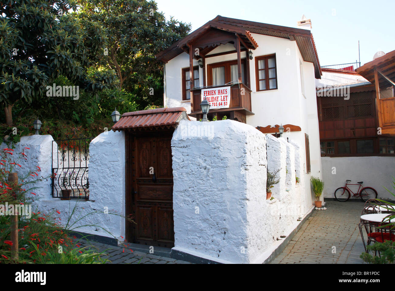 Villa für Ferienunterkunft, Altstadt in Kas, Türkei Stockfoto