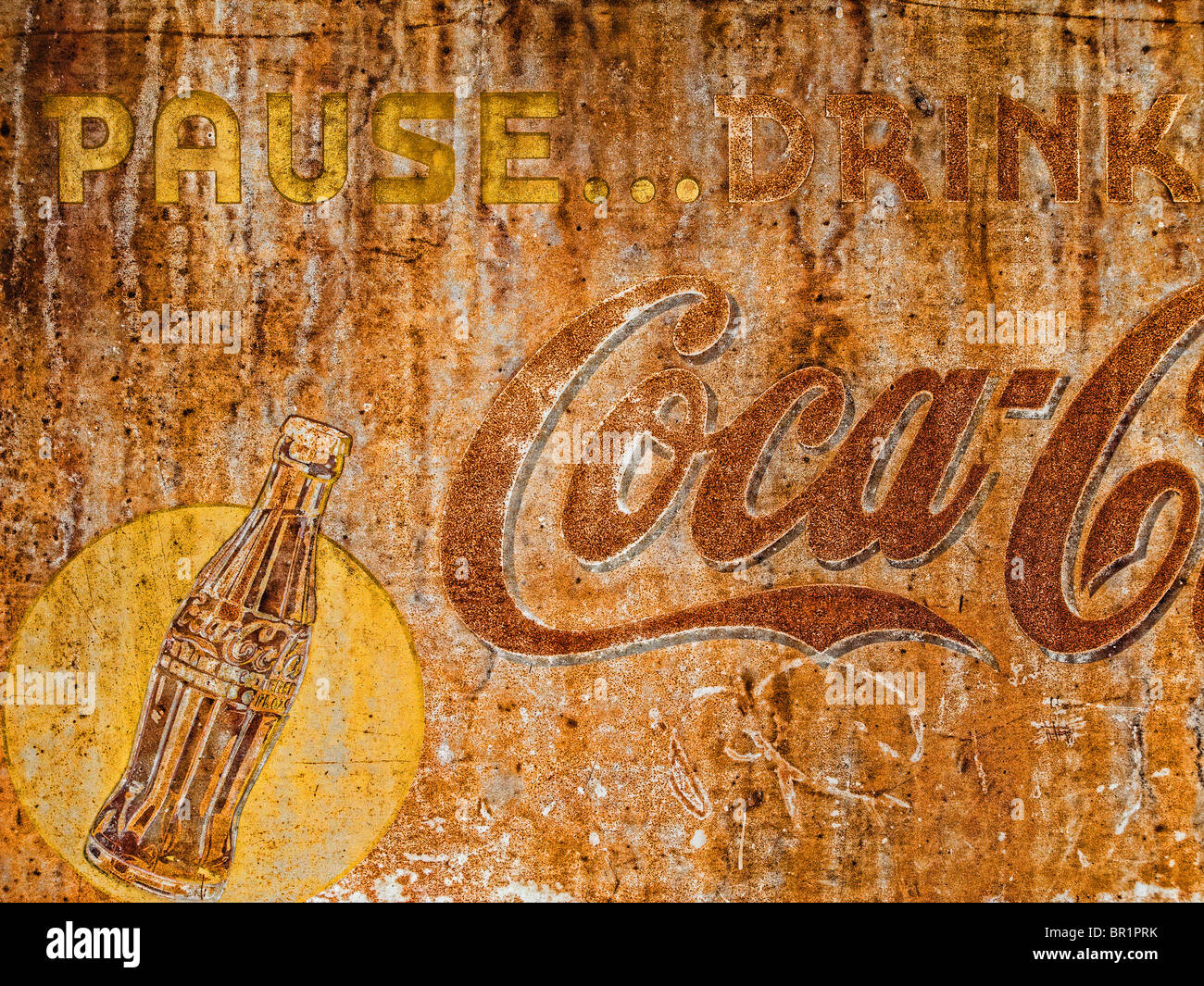Vintage Coca-Cola Schild Stockfoto