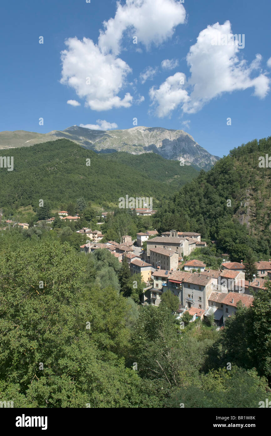Borgo, Arquata del Tronto (AP) und Monte Vettore Stockfoto
