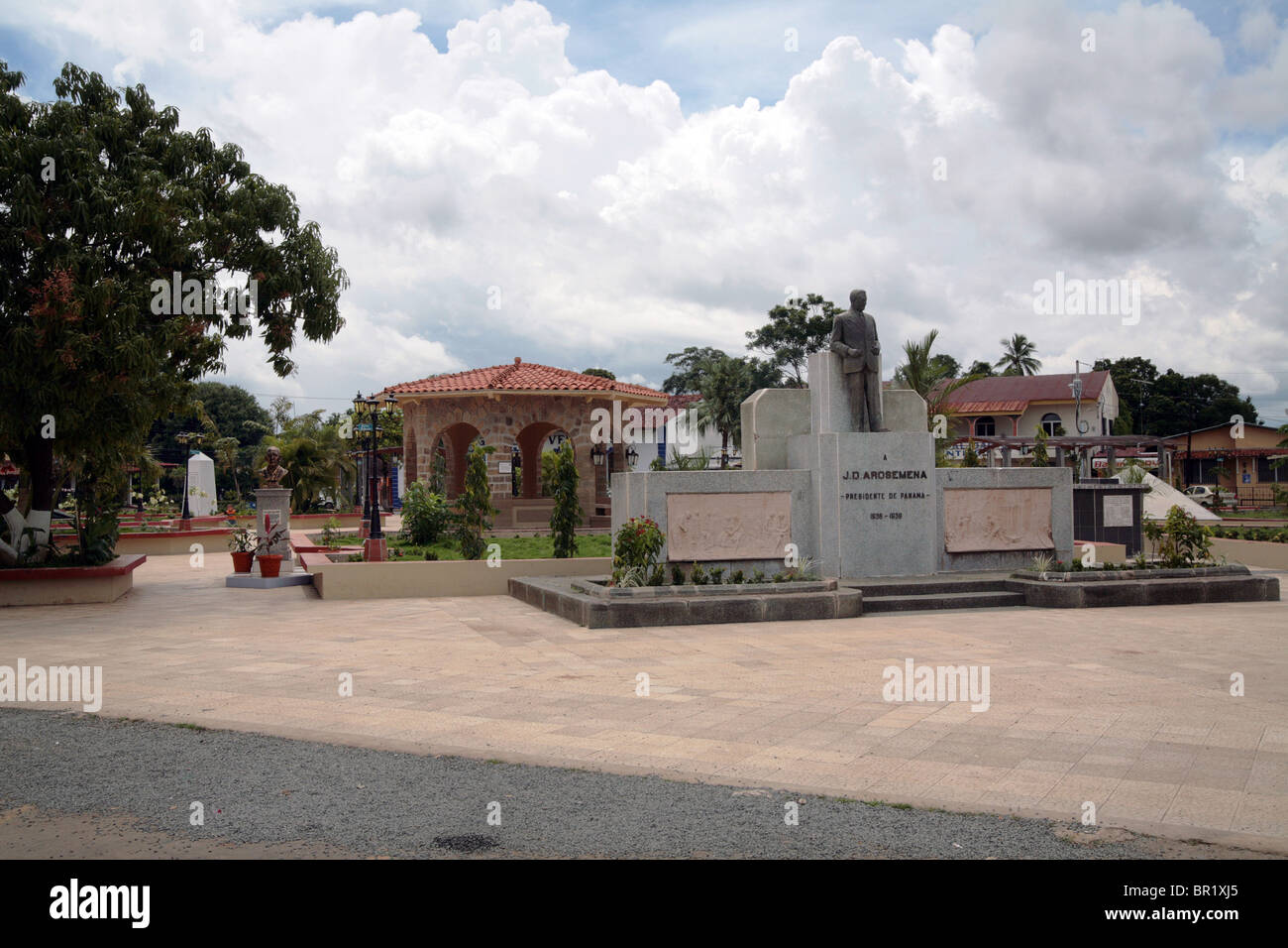 Central Plaza in Santiago de Veraguas City, Veraguas, Panama, Mittelamerika. Stockfoto