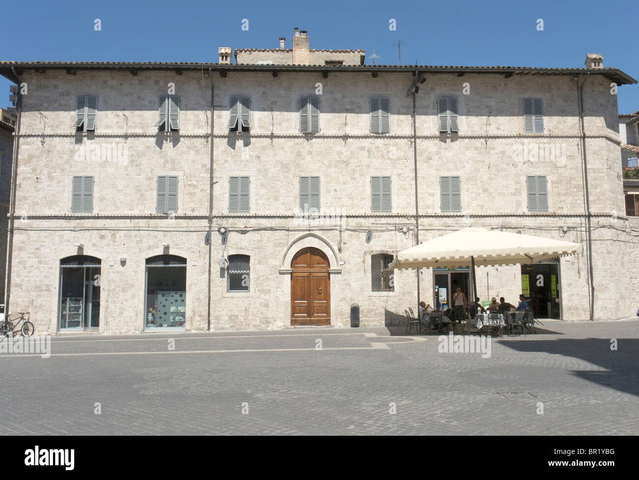 Typische Travertin Palast, Ascoli Piceno, Italien Stockfoto