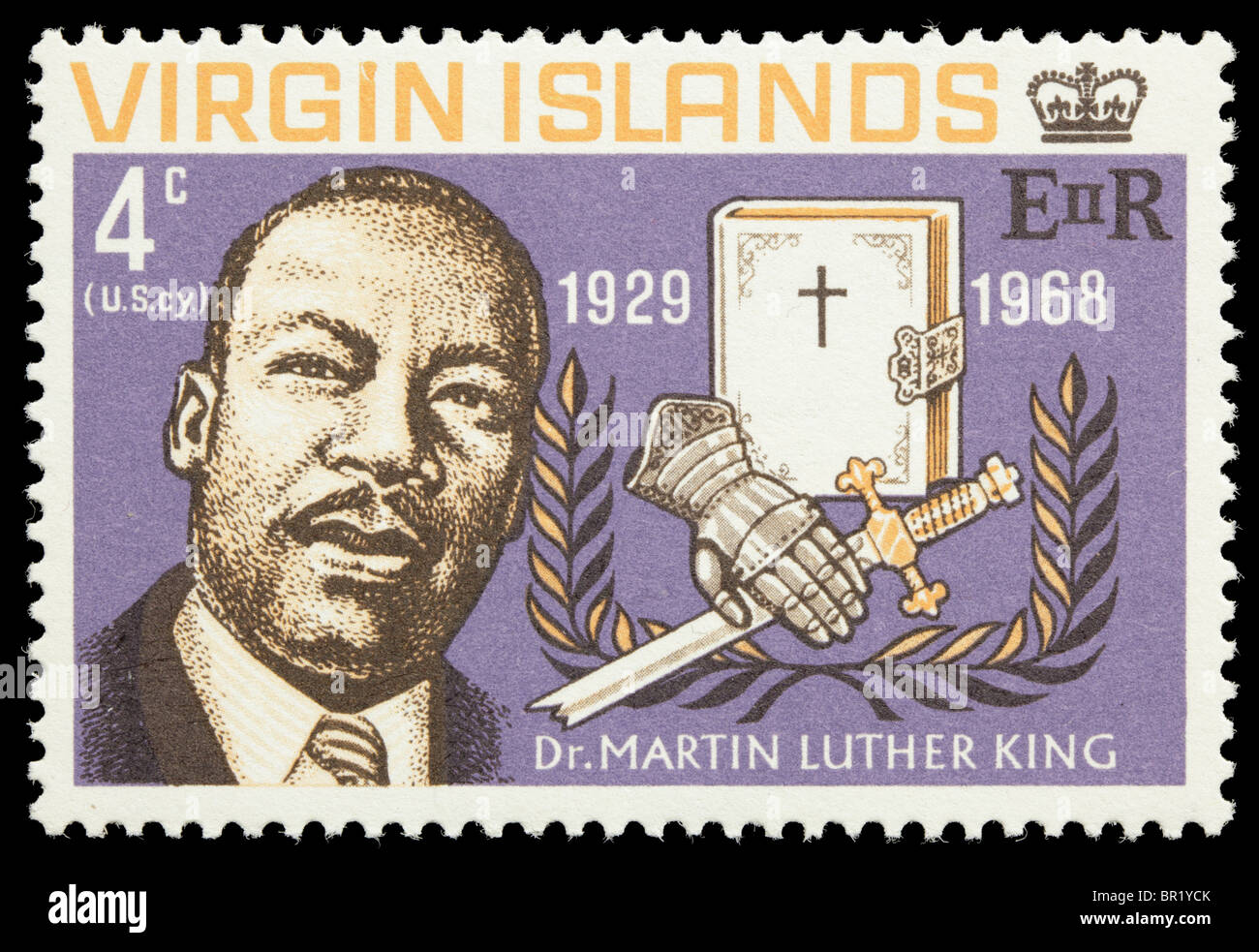 Virgin Islands-Martin-Luther-King-Briefmarke, nicht abgesagt Stockfoto