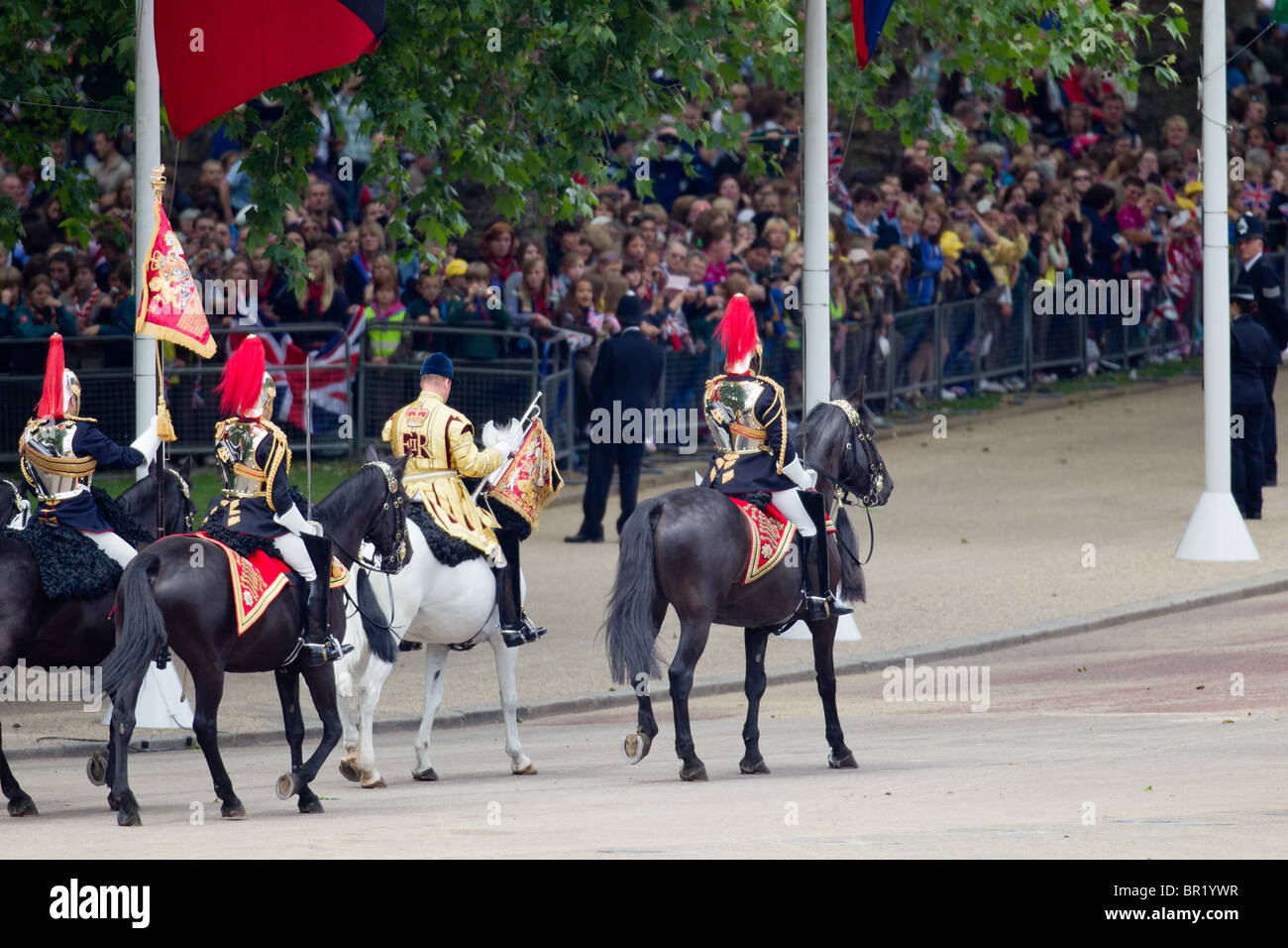 Abmarsch. Das Band des Blues and Royals. "Trooping die Farbe" 2010 Stockfoto