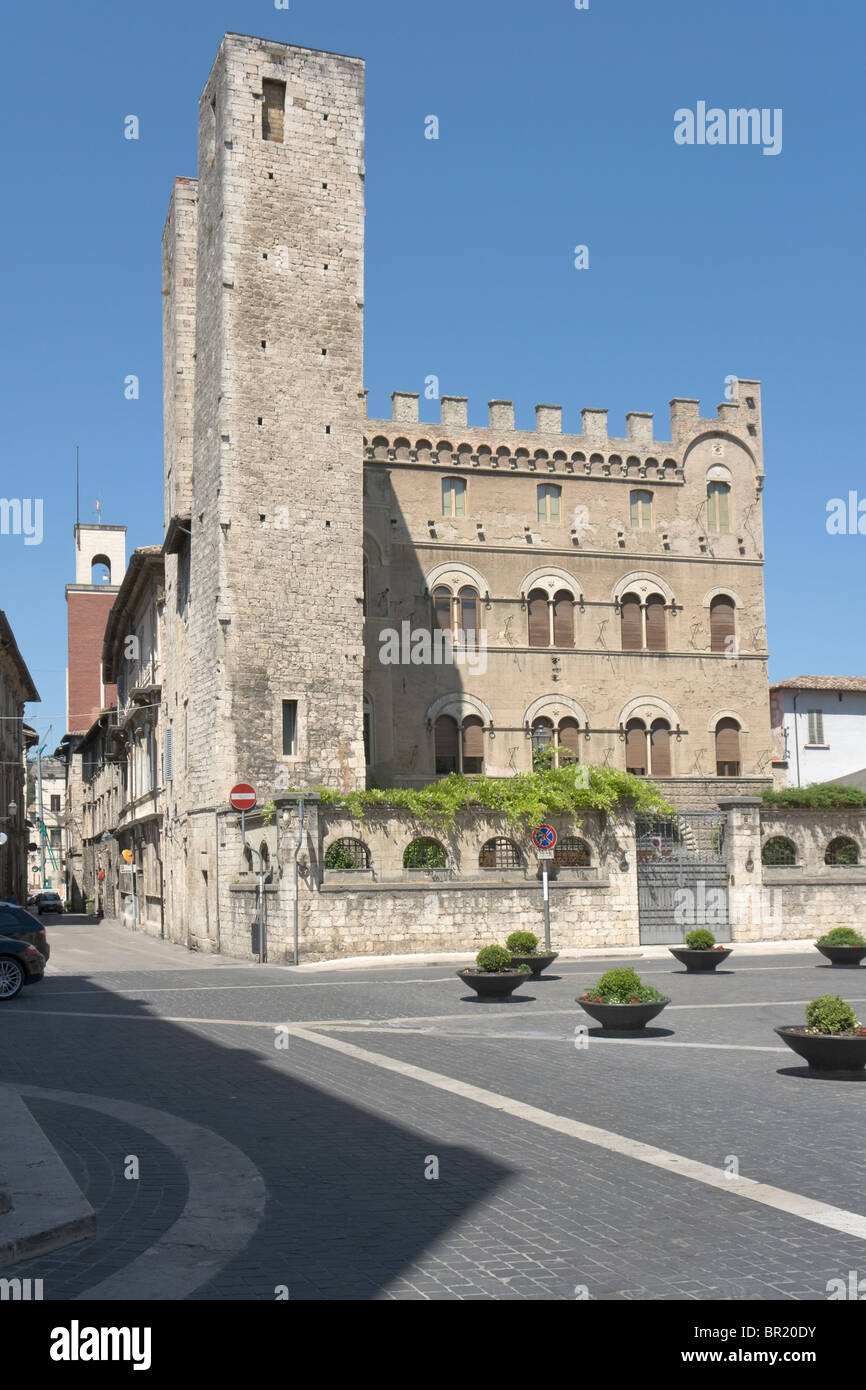 Twin Towers von Ascoli Piceno, Italien Stockfoto