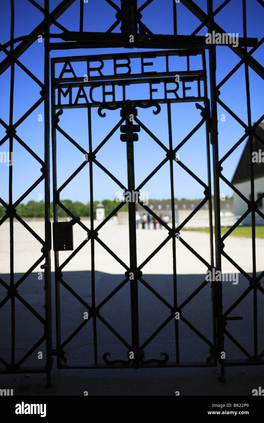 Haupttor, KZ Dachau, Deutschland Stockfoto