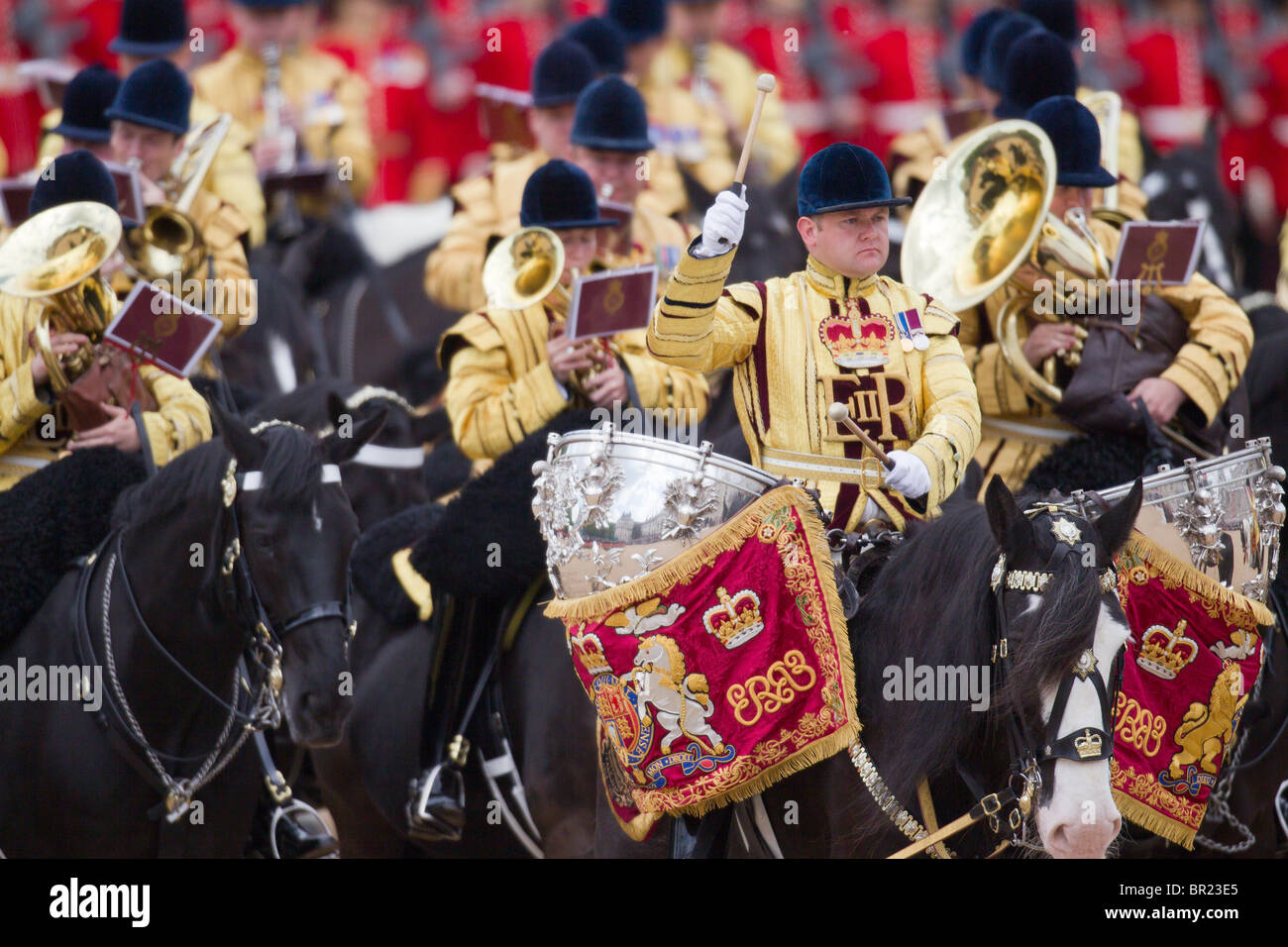 Montierten Bands von der Household Cavalry. "Trooping die Farbe" 2010 Stockfoto