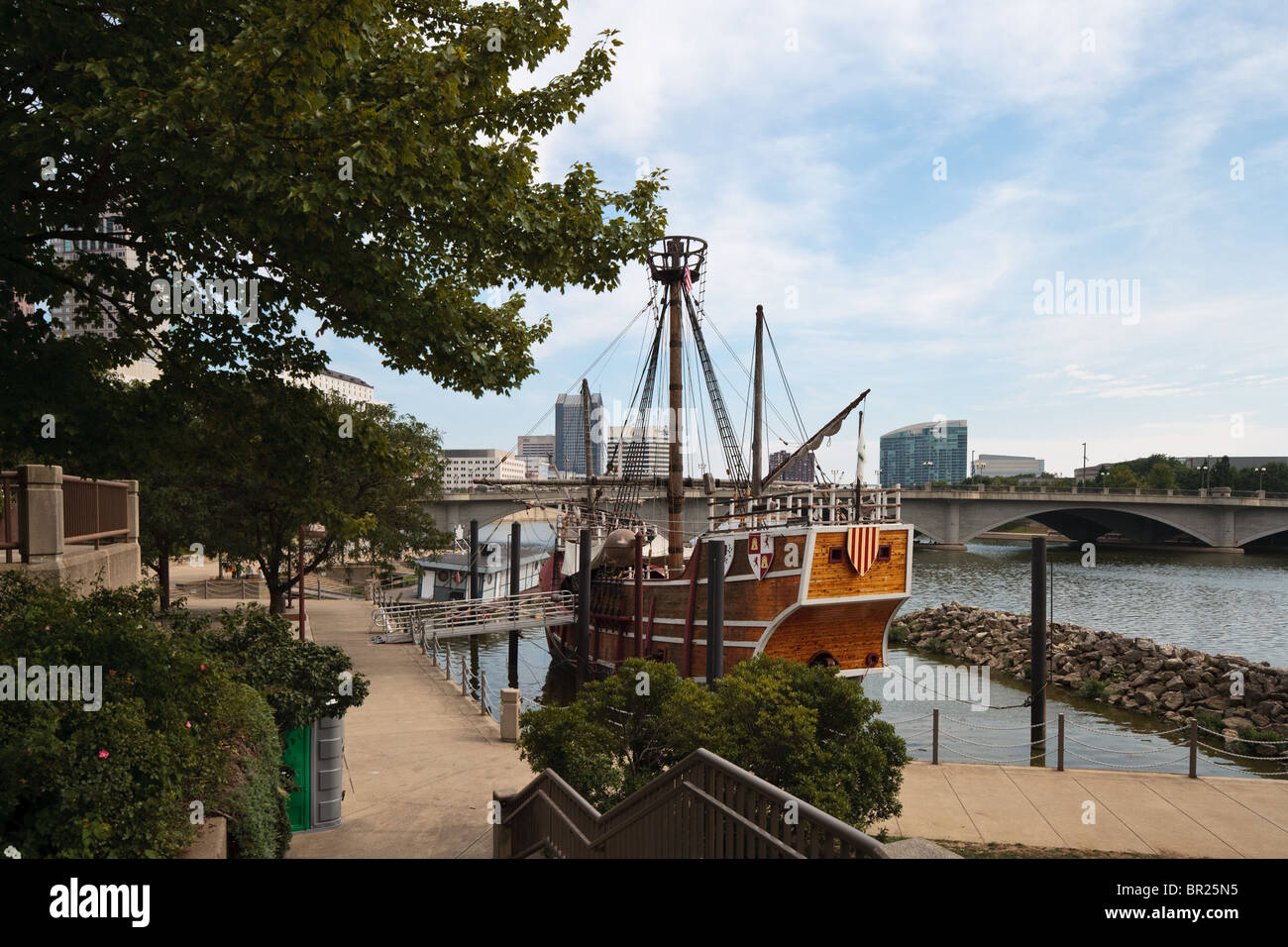 Ein Nachbau der Santa Maria in der Innenstadt von Columbus Ohio Stockfoto