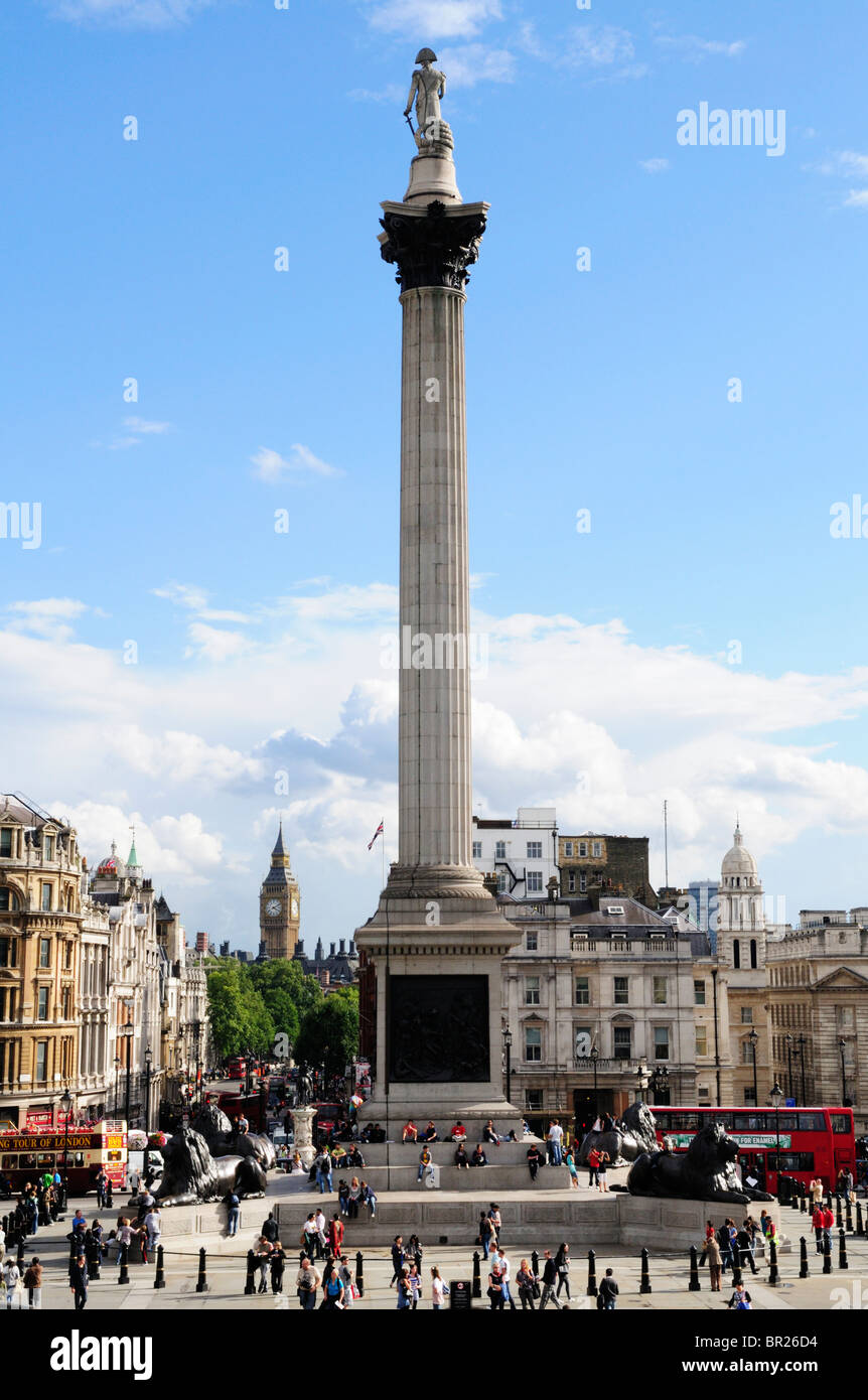 Nelsons Säule, Trafalgar Square, London, England, Vereinigtes Königreich Stockfoto