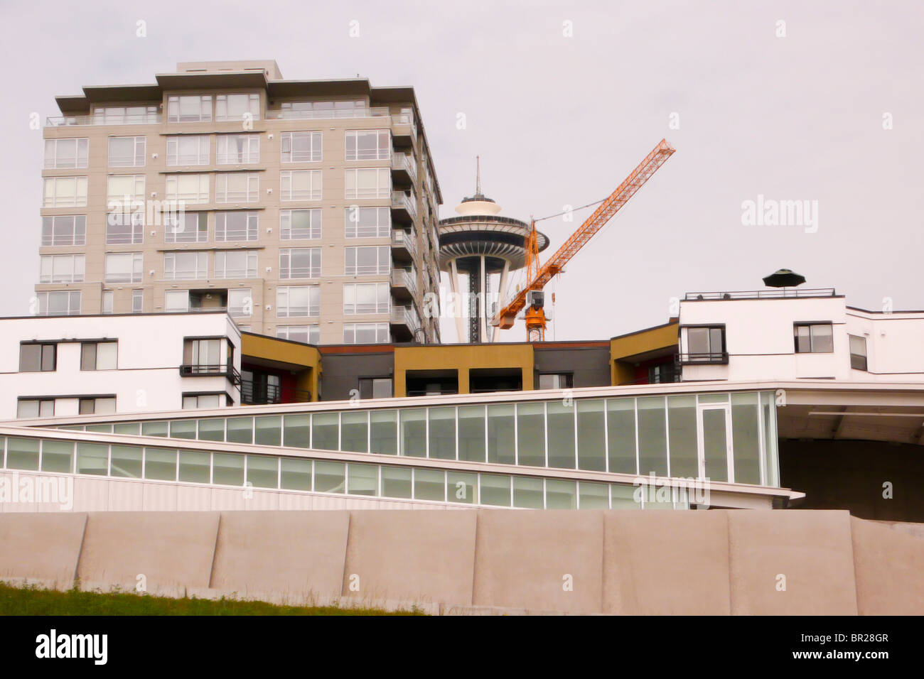 Bau in der Nähe von Olympic Sculpture Park in Seattle, WA. Stockfoto