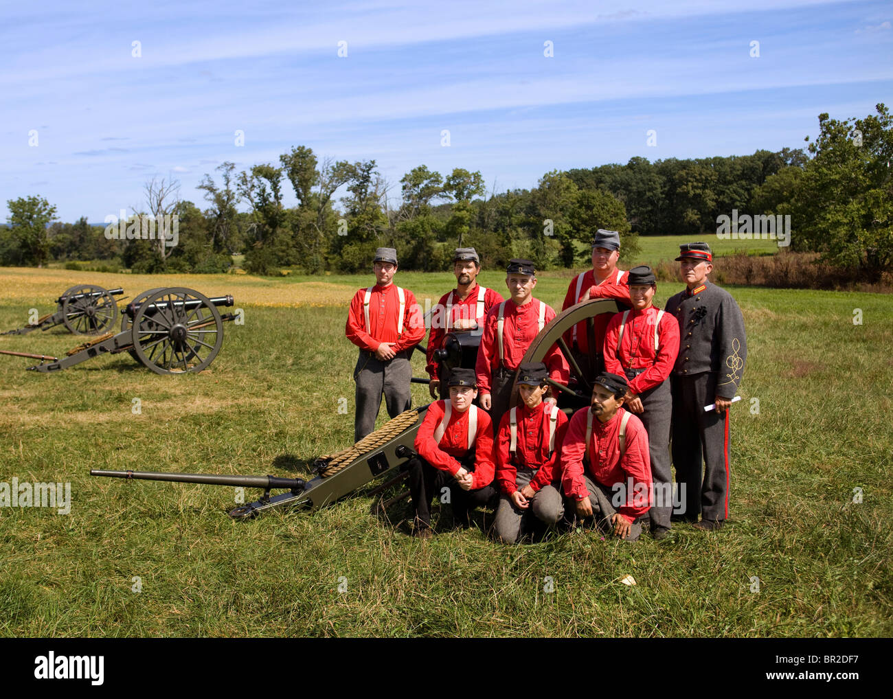 American Civil War Reenactors posieren für ein Foto - Gettysburg, Pennsylvania, USA Stockfoto