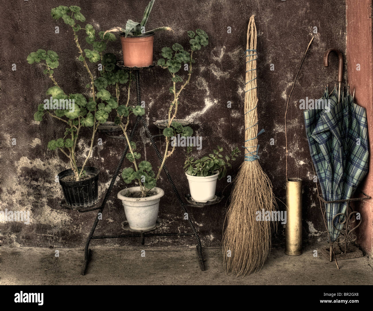 Alt, aber bekannte Dinge deren lange im Einsatz in der Europäischen Geschichte gewesen. Monochrome abgeschwächt. Stockfoto