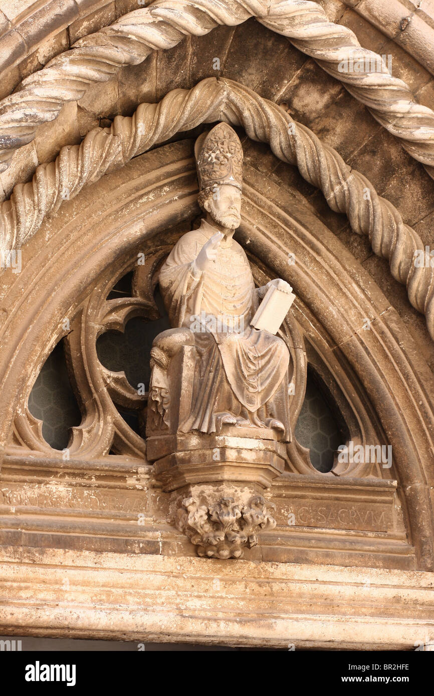 Detail-St.-Markus Kathedrale in Korcula Kroatien Stockfoto