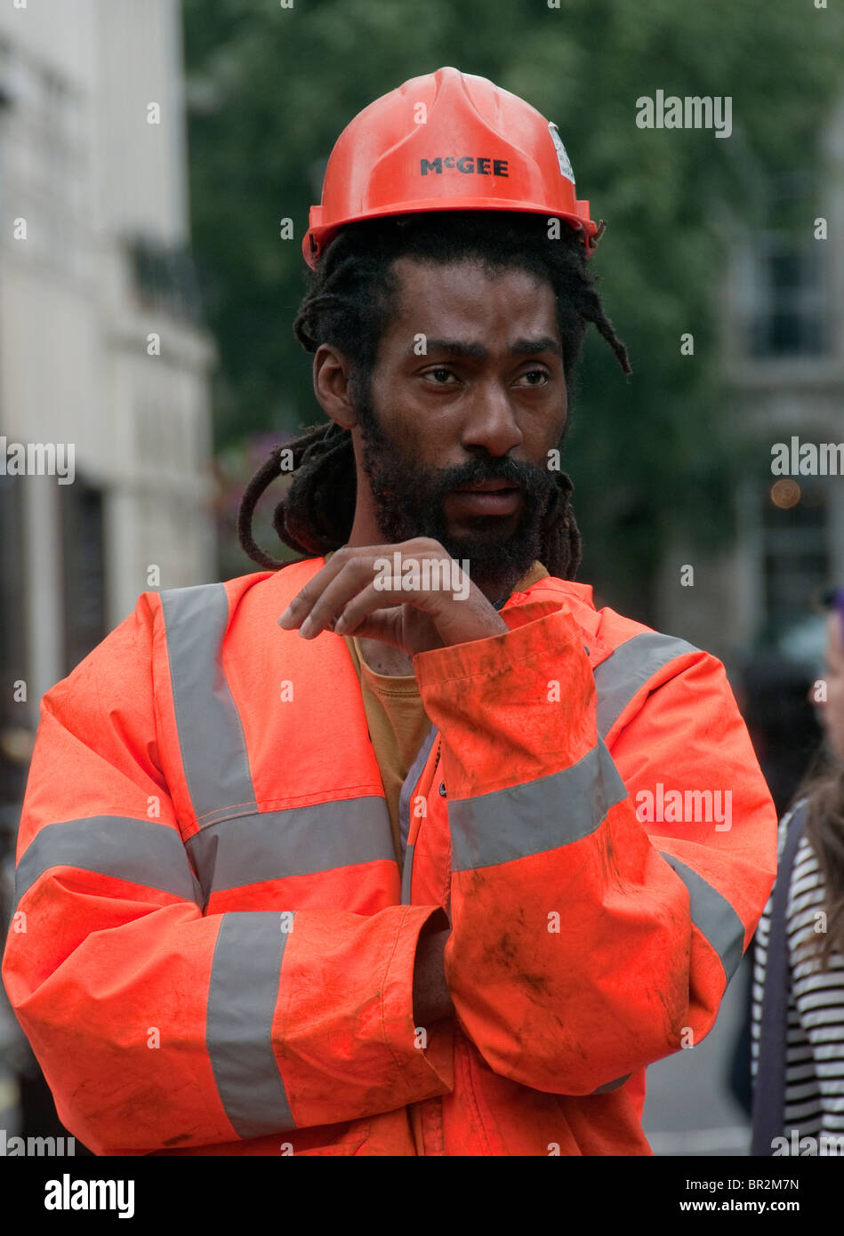 Rastafari Bauarbeiter Stockfoto