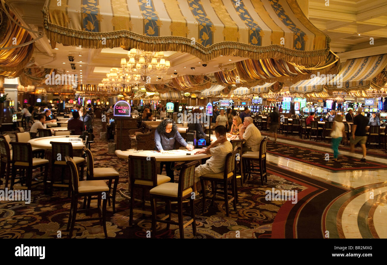 Das Casino-Interieur im Bellagio Hotel, Las Vegas Nevada, USA Stockfoto