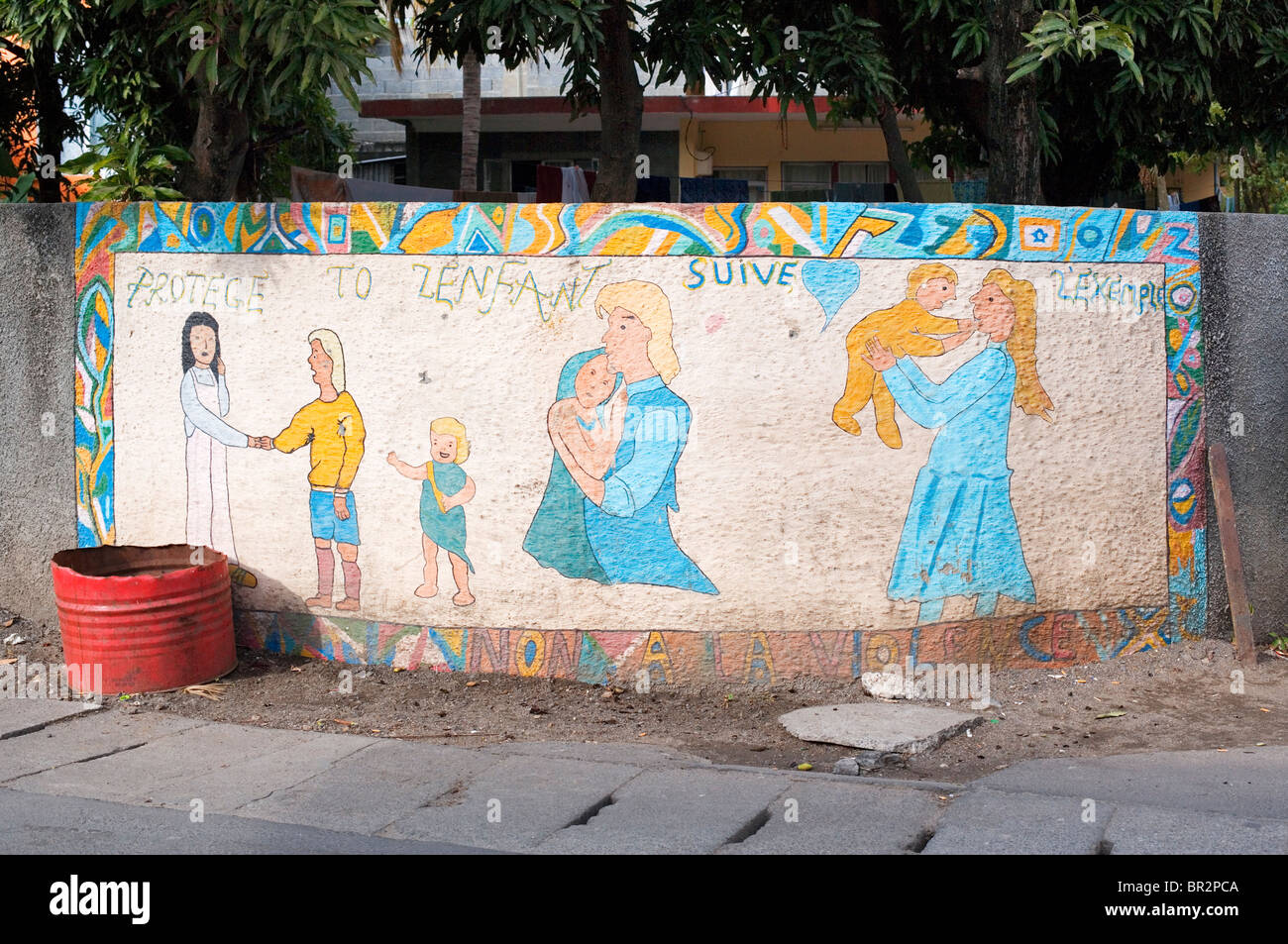Wandmalerei Nachricht, Tamarin, Mauritius Stockfoto