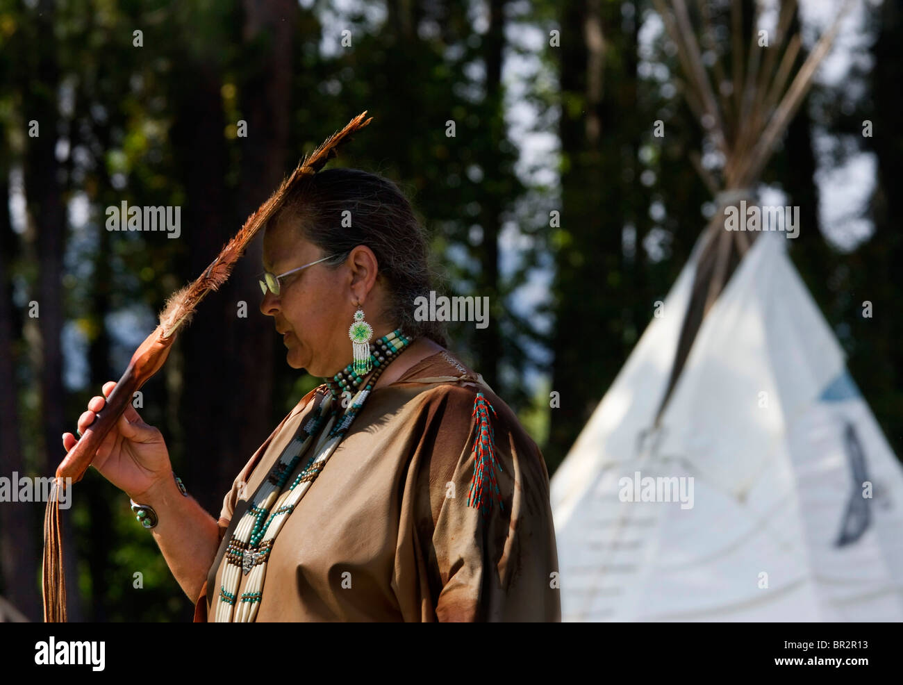 Dayton, Tennessee - Performer Teilnahme an einem Powwow in Dayton, Tennessee. Stockfoto